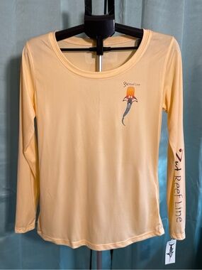 NWT 3rd Reef Line UPF 50+ Long Sleeve Performance Fishing Shirt Orange Small
